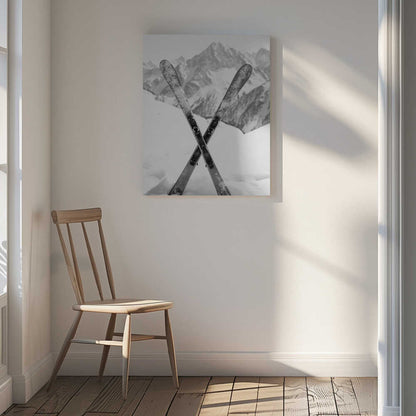 Alpine Stillness Skies Black & White Canvas Print Wall Art 1X2934504 - ART FEVER - Art Fever