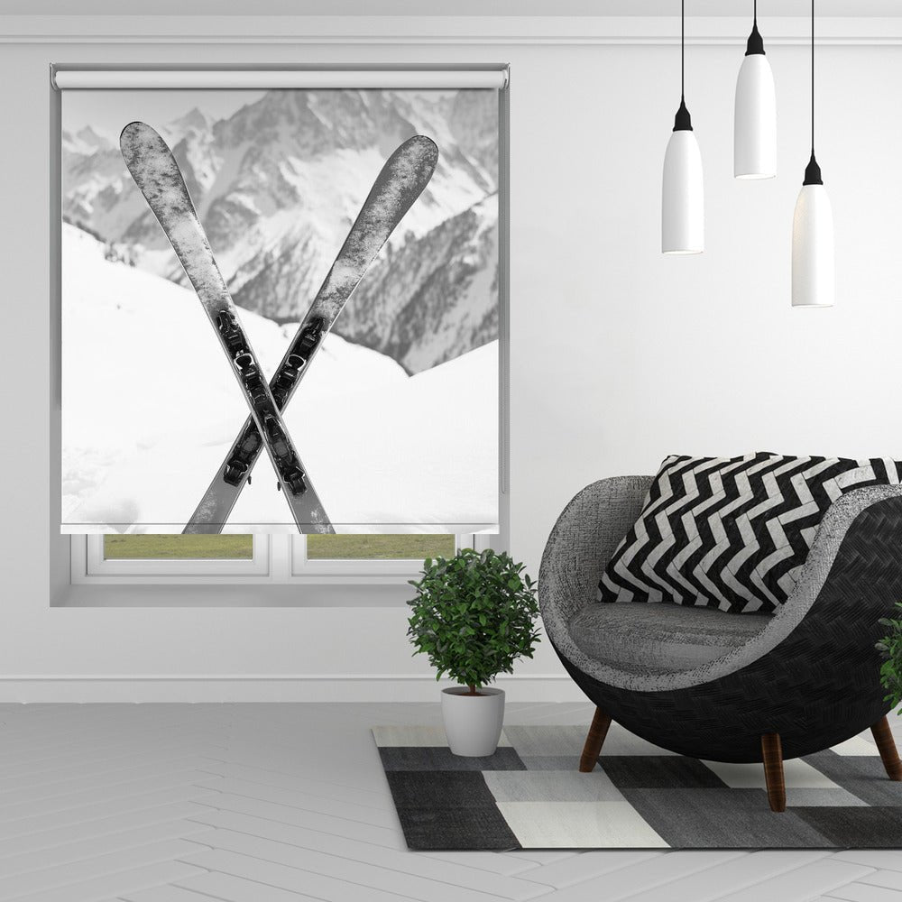 Alpine Stillness Skies Black & White Printed Picture Photo Roller Blind - 1X2934504 - Art Fever - Art Fever