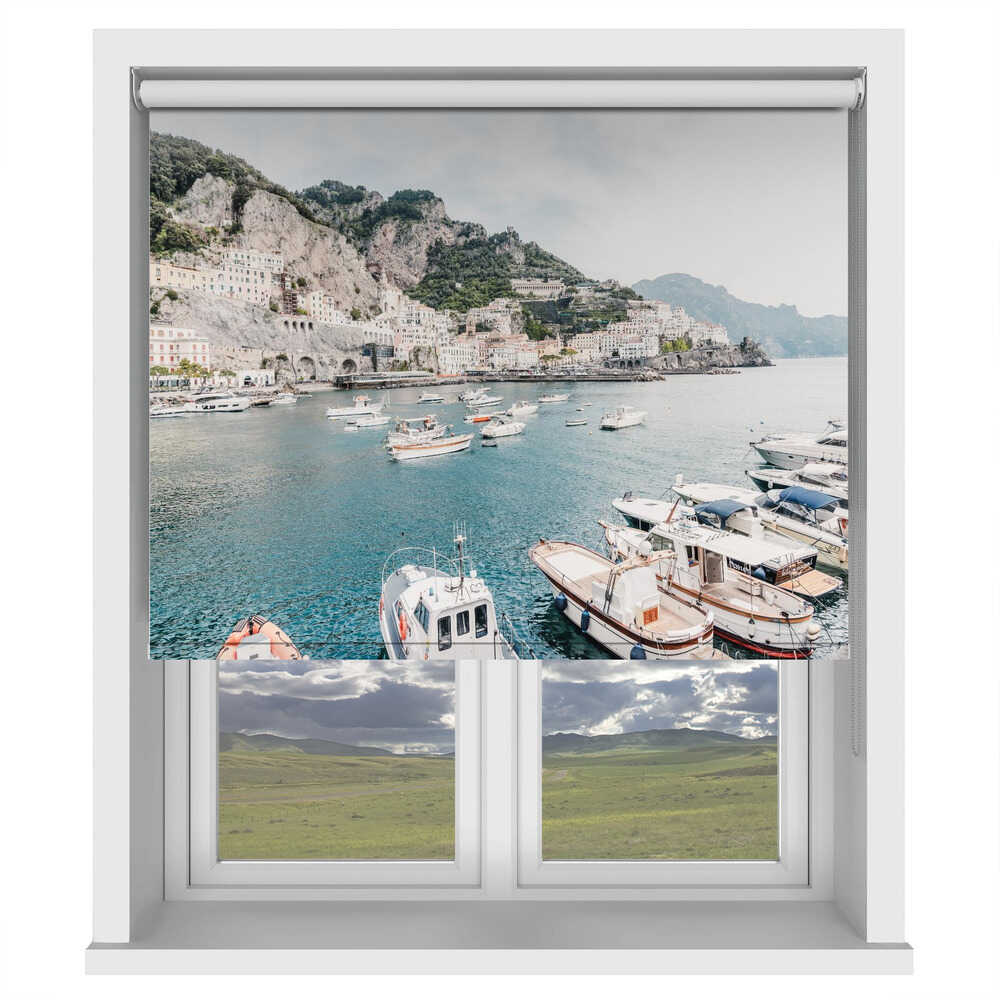 Amalfi Coast Italy Harbor Marina Printed Roller Blind - 1X2842181 - Art Fever - Art Fever