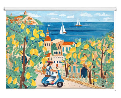 Amalfi Coast Italy Travel Poster Printed Roller Blind - 1X2797979 - Art Fever - Art Fever