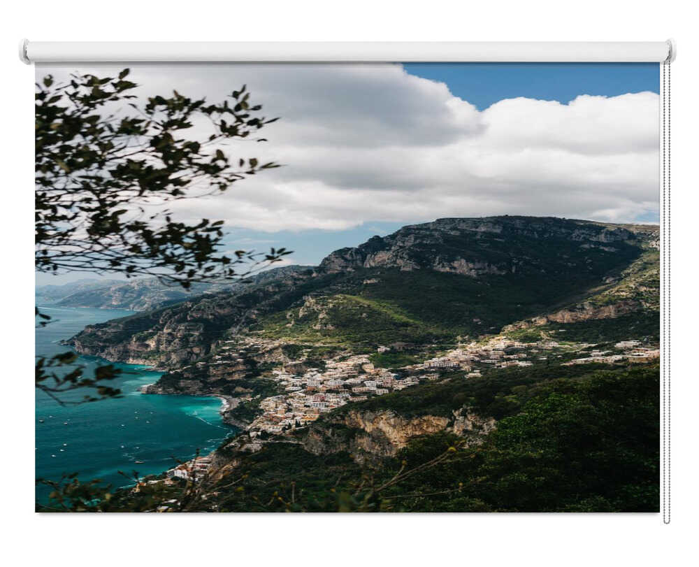 Amalfi Coast Panoramic Mountain Vista Printed Roller Blind - 1X2758443 - Art Fever - Art Fever