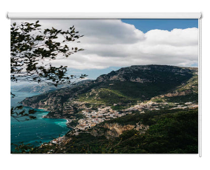 Amalfi Coast Panoramic Mountain Vista Printed Roller Blind - 1X2758443 - Art Fever - Art Fever
