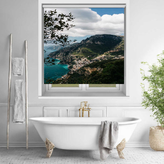 Amalfi Coast Panoramic Mountain Vista Printed Roller Blind - 1X2758443 - Art Fever - Art Fever