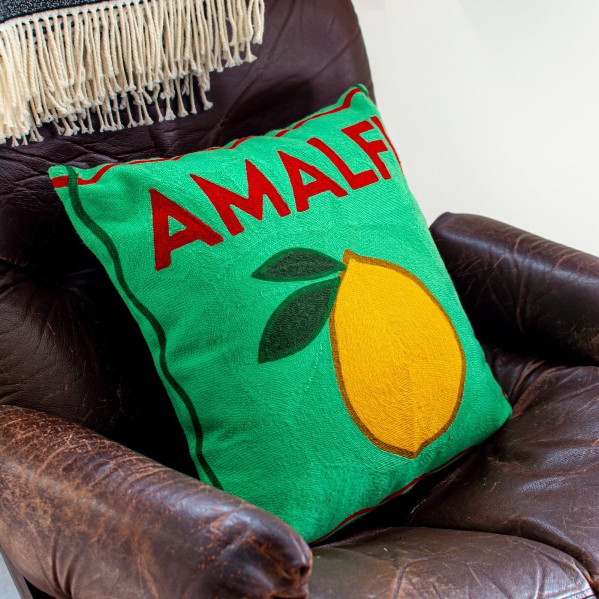Amalfi Needlepoint Cushion - The Pillow Drop - Art Fever