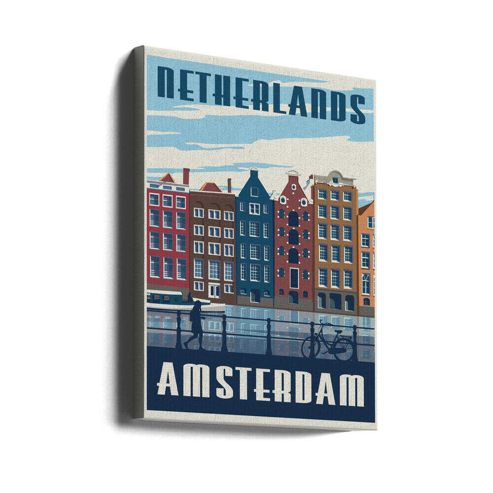 Amsterdam Travel Print Canvas Print Wall Art 1X2666081 - ART FEVER - Art Fever