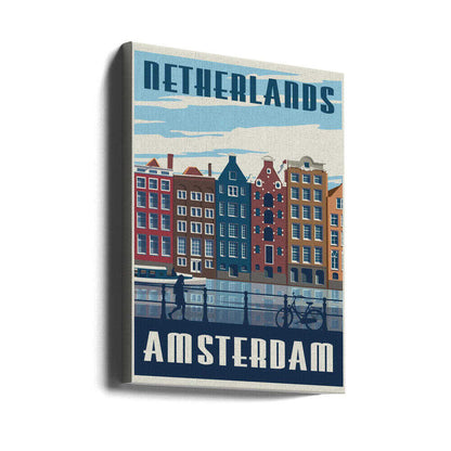 Amsterdam Travel Print Canvas Print Wall Art 1X2666081 - ART FEVER - Art Fever