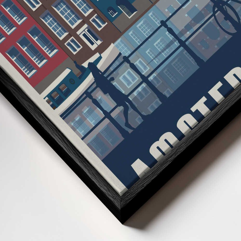Amsterdam Travel Print Canvas Print Wall Art 1X2666081 - ART FEVER - Art Fever