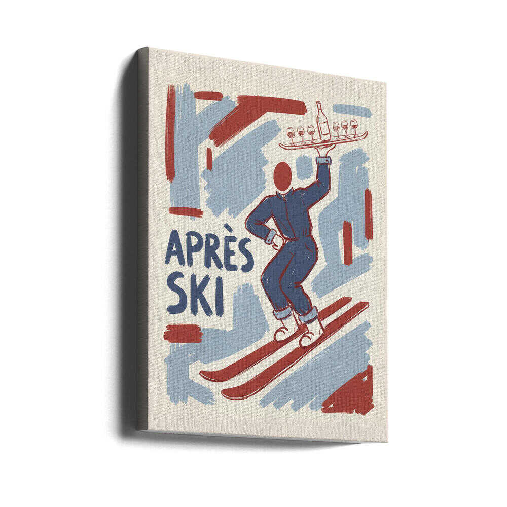 Apres Ski Waiter Canvas Print Wall Art 1X3433514 - ART FEVER - Art Fever