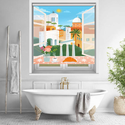 Emily In Rome Italian Window View Printed Roller Blind - 1X3015769