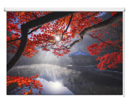 Autumn Uhwajeong Pavilion South Korea Printed Roller Blind -1X3378707