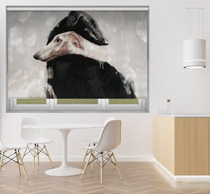 At All Times Two Greyhounds Artwork Printed Picture Photo Roller Blind - 1X2512630 - Art Fever - Art Fever