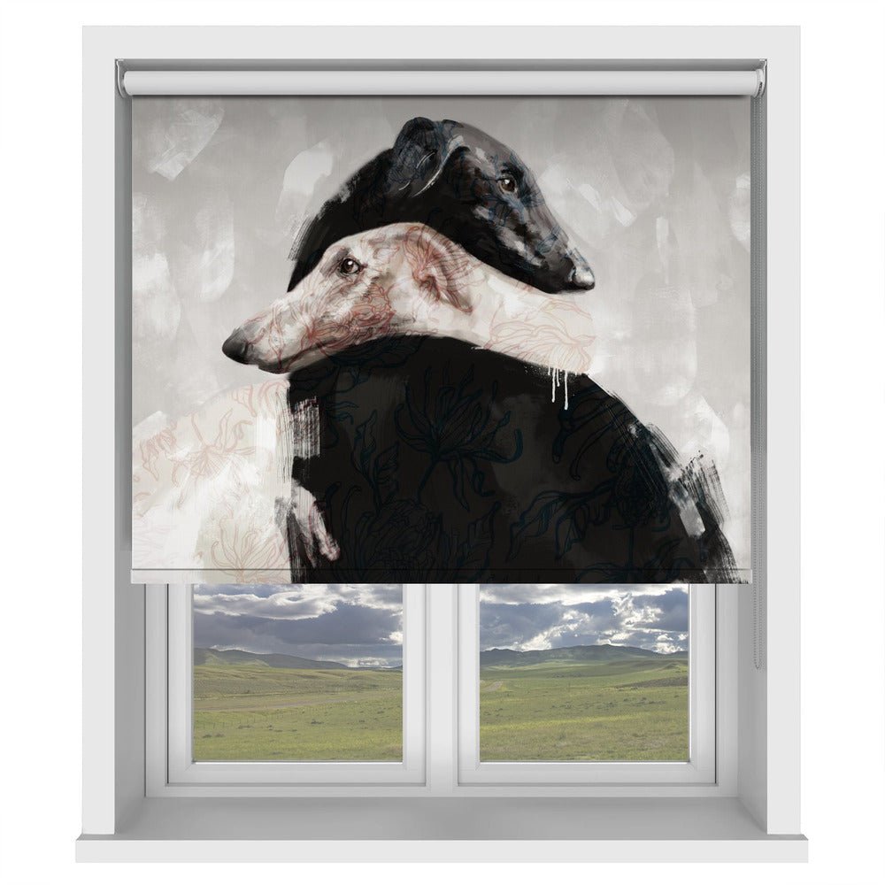 At All Times Two Greyhounds Artwork Printed Picture Photo Roller Blind - 1X2512630 - Art Fever - Art Fever