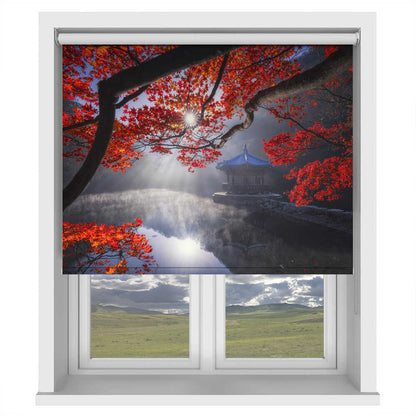 Autumn Uhwajeong Pavilion South Korea Printed Roller Blind - 1X3378707 - Art Fever - Art Fever