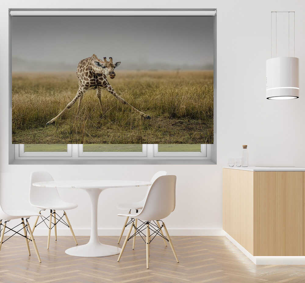 Awkward Giraffe Stretch Printed Roller Blind - 1X3188424 - Art Fever - Art Fever