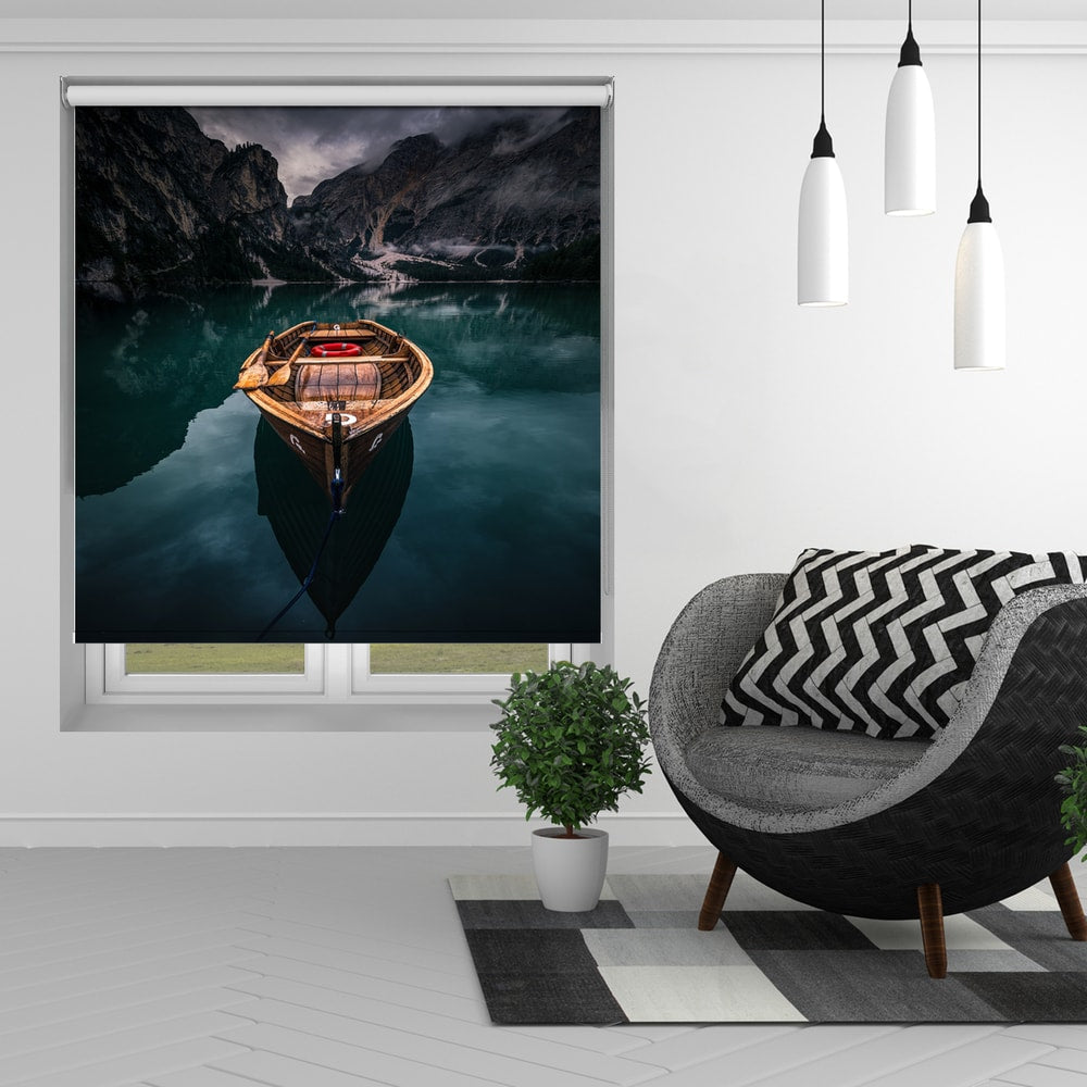 Moody Lake Rowboat Printed Roller Blind - 1X2957875