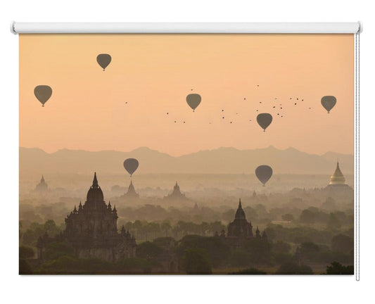 Bagan, balloons flying over ancient temples Printed Picture Photo Roller Blind - 1X2183535 - Art Fever - Art Fever