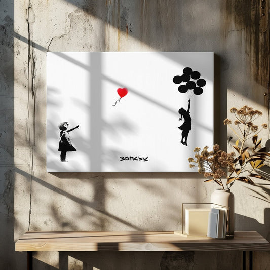 Banksy Balloon Girls Canvas Print Wall Art - SPC294 - Art Fever - Art Fever
