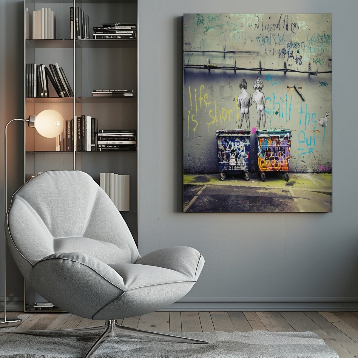 Banksy Chill the Duck Out Canvas Print Wall Art - SPC286 - Art Fever - Art Fever