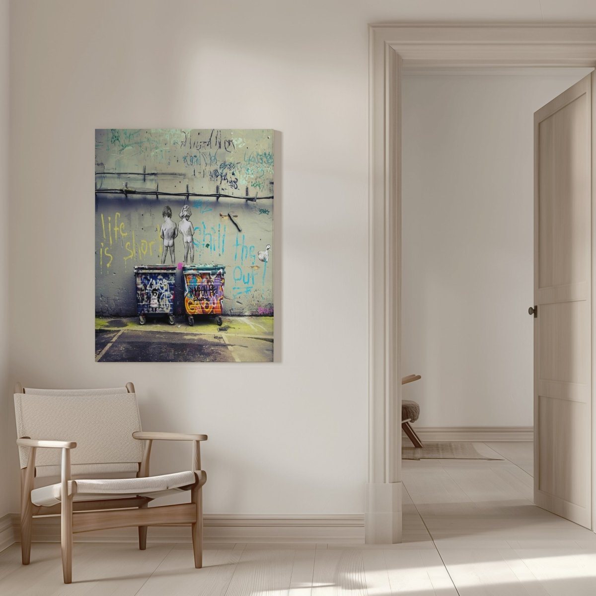 Banksy Chill the Duck Out Canvas Print Wall Art - SPC286 - Art Fever - Art Fever