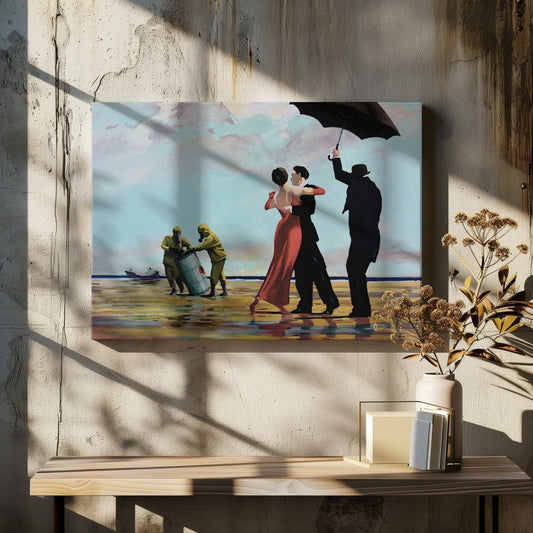 Banksy Crude Oil Vettriano Canvas Print Wall Art - SPC297 - Art Fever - Art Fever