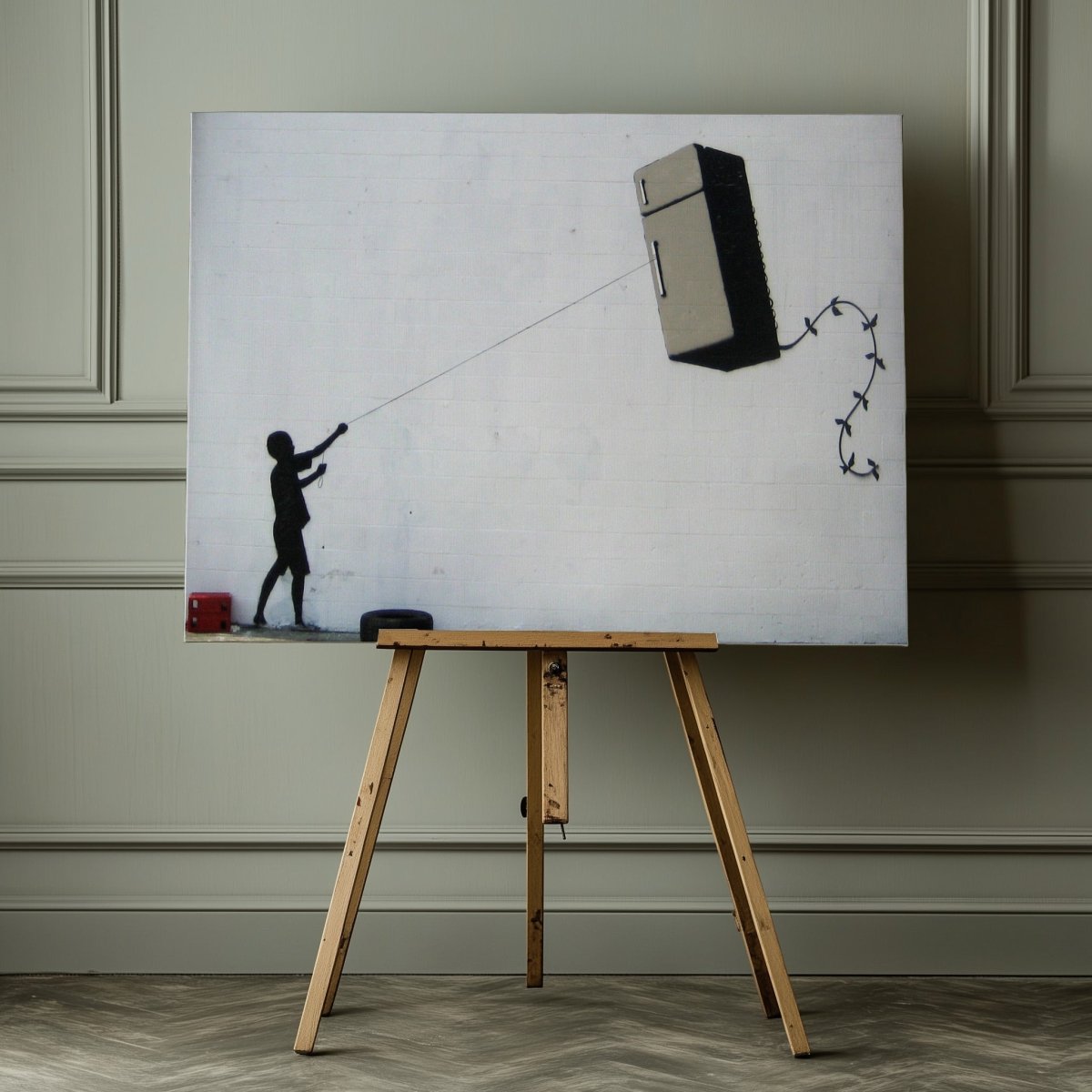 Banksy Fridge Kite Canvas Print Wall Art - SPC288 - Art Fever - Art Fever