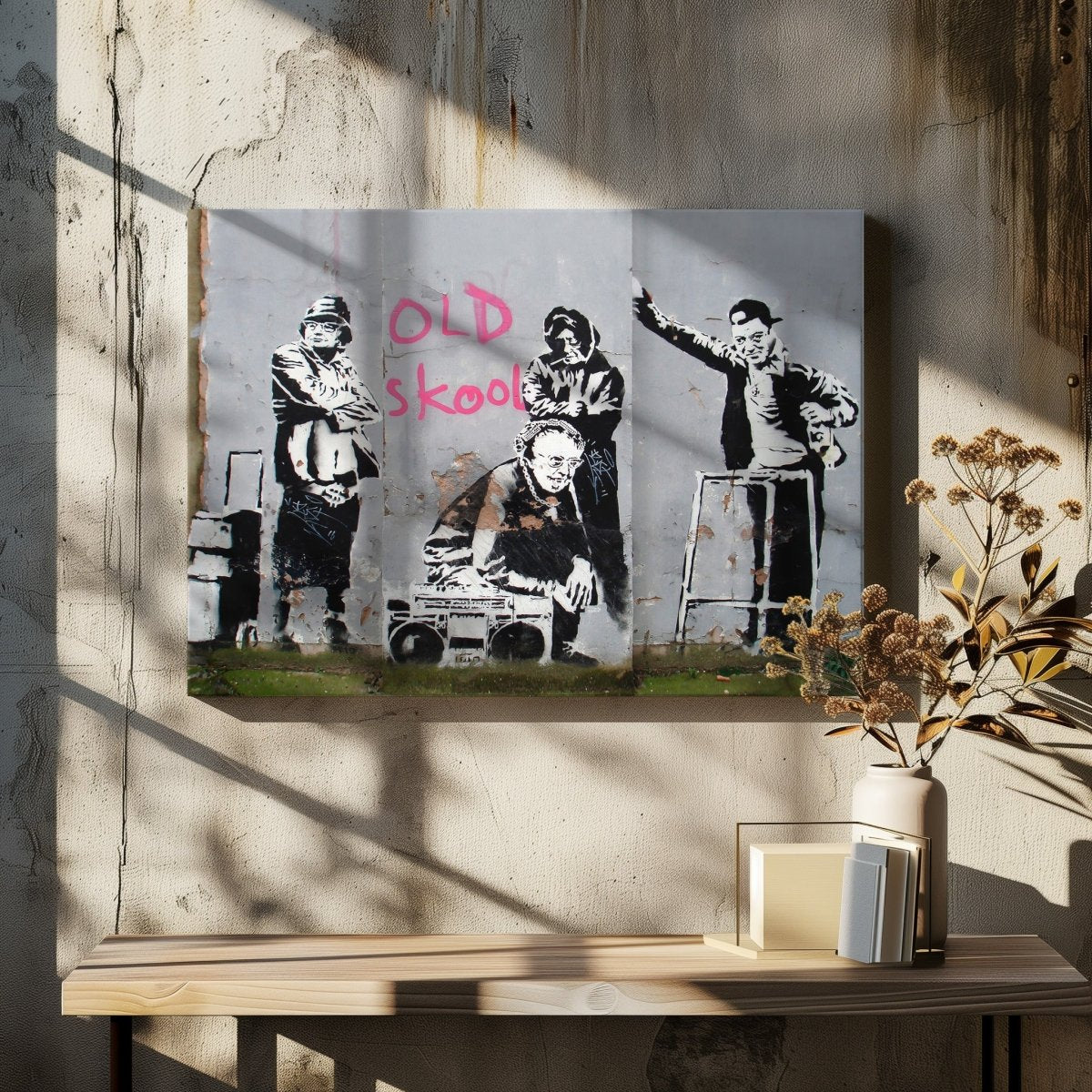 Banksy Old Skool Canvas Print Wall Art - SPC296 - Art Fever - Art Fever