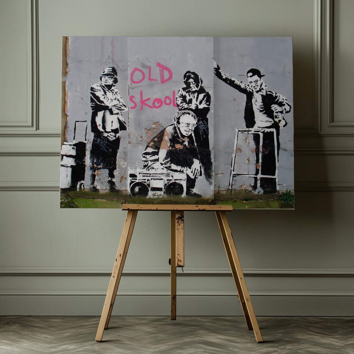 Banksy Old Skool Canvas Print Wall Art - SPC296 - Art Fever - Art Fever