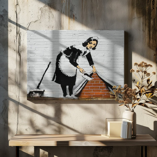 Banksy Sweeper Maid Canvas Print Wall Art - SPC295 - Art Fever - Art Fever