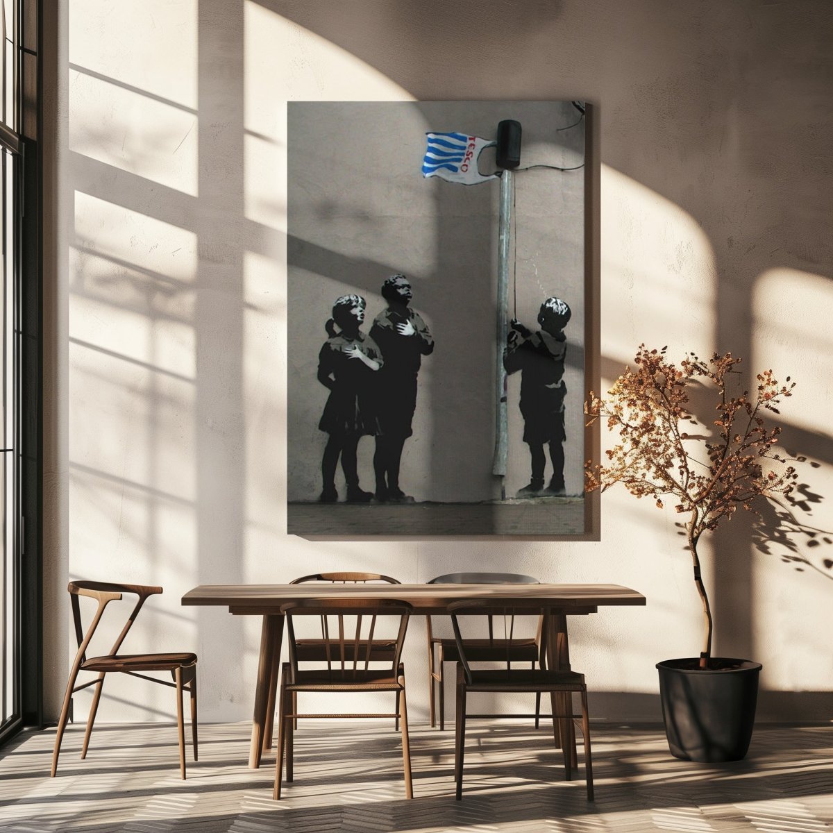 Banksy Tesco Flag Canvas Print Wall Art - SPC287 - Art Fever - Art Fever