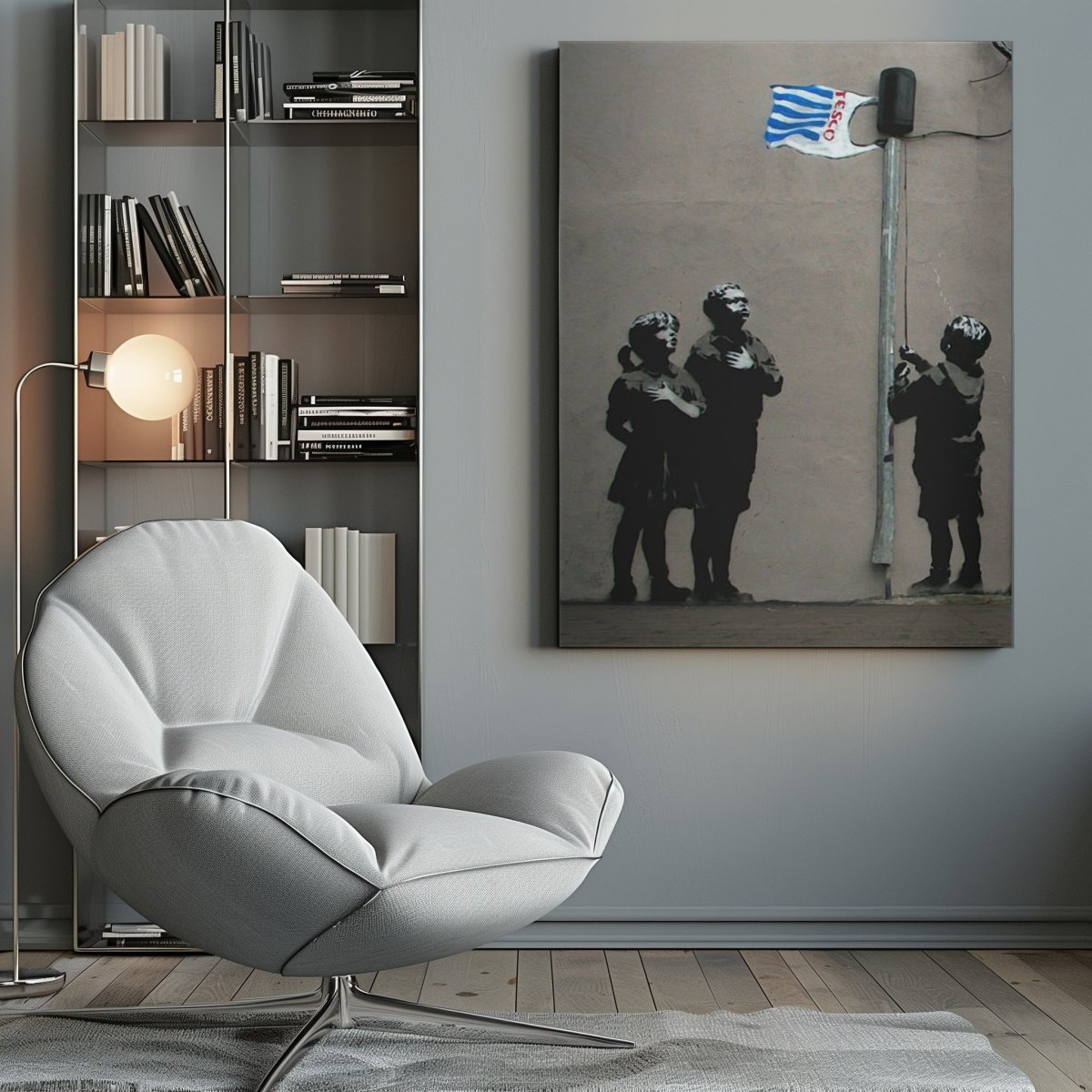 Banksy Tesco Flag Canvas Print Wall Art - SPC287 - Art Fever - Art Fever