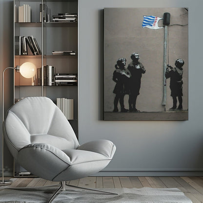 Banksy Tesco Flag Canvas Print Wall Art - SPC287 - Art Fever - Art Fever