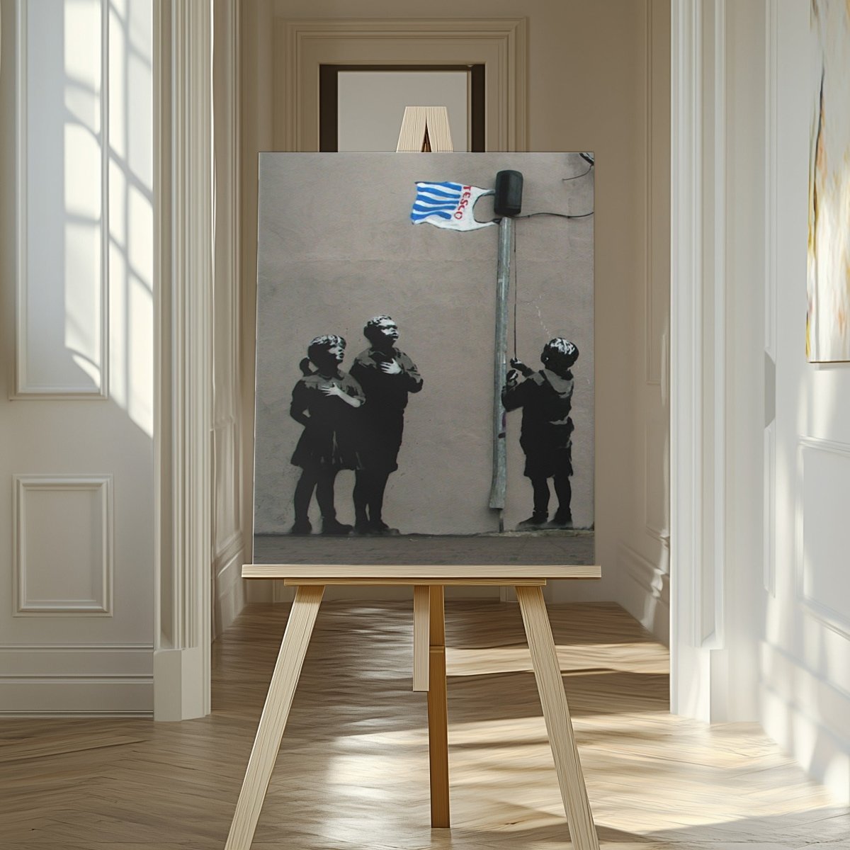 Banksy Tesco Flag Canvas Print Wall Art - SPC287 - Art Fever - Art Fever