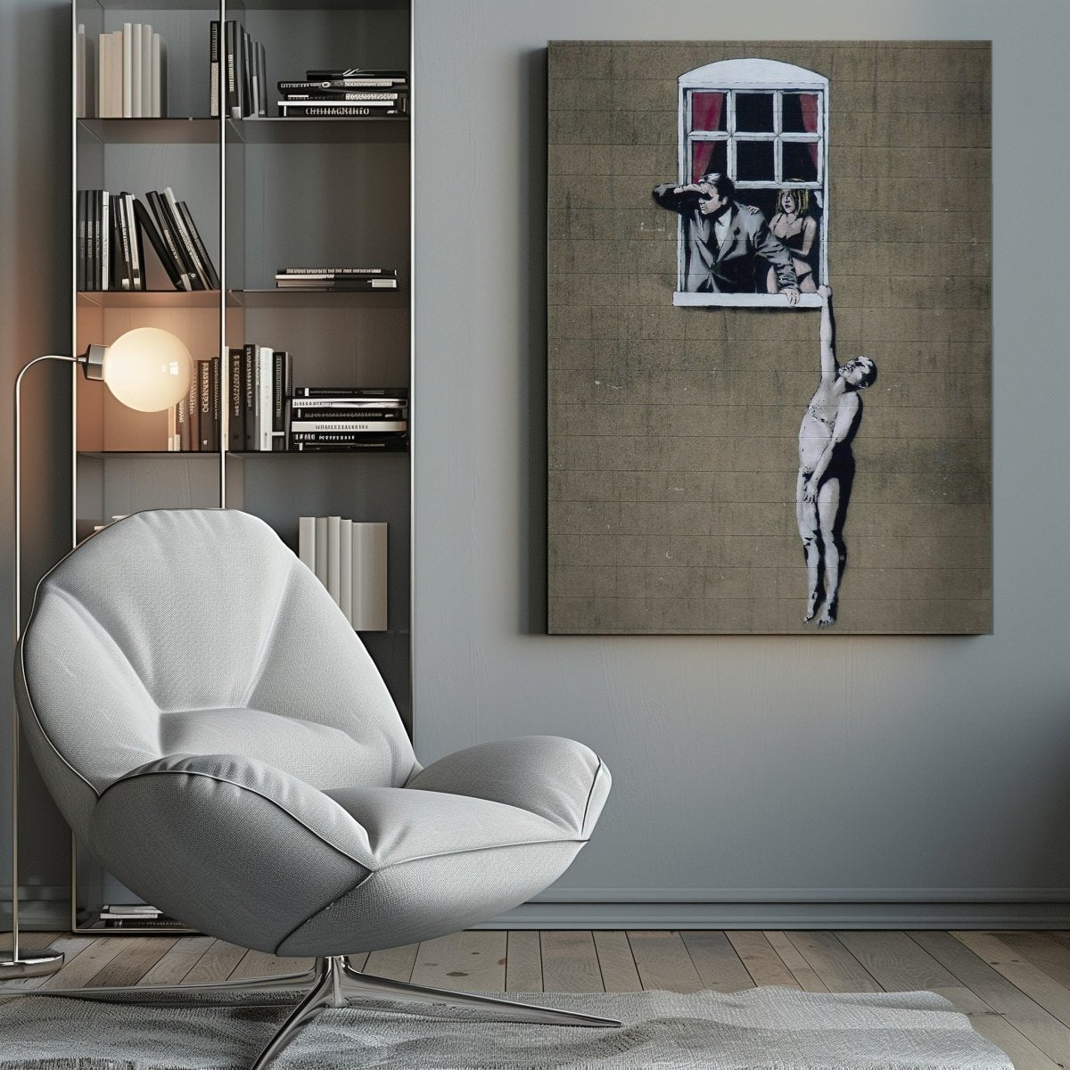 Banksy Window Lovers Canvas Print Wall Art - SPC285 - Art Fever - Art Fever