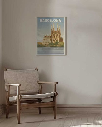Barcelona Travel Print Canvas Print Wall Art 1X2666086 - ART FEVER - Art Fever