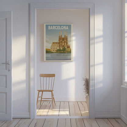 Barcelona Travel Print Canvas Print Wall Art 1X2666086 - ART FEVER - Art Fever