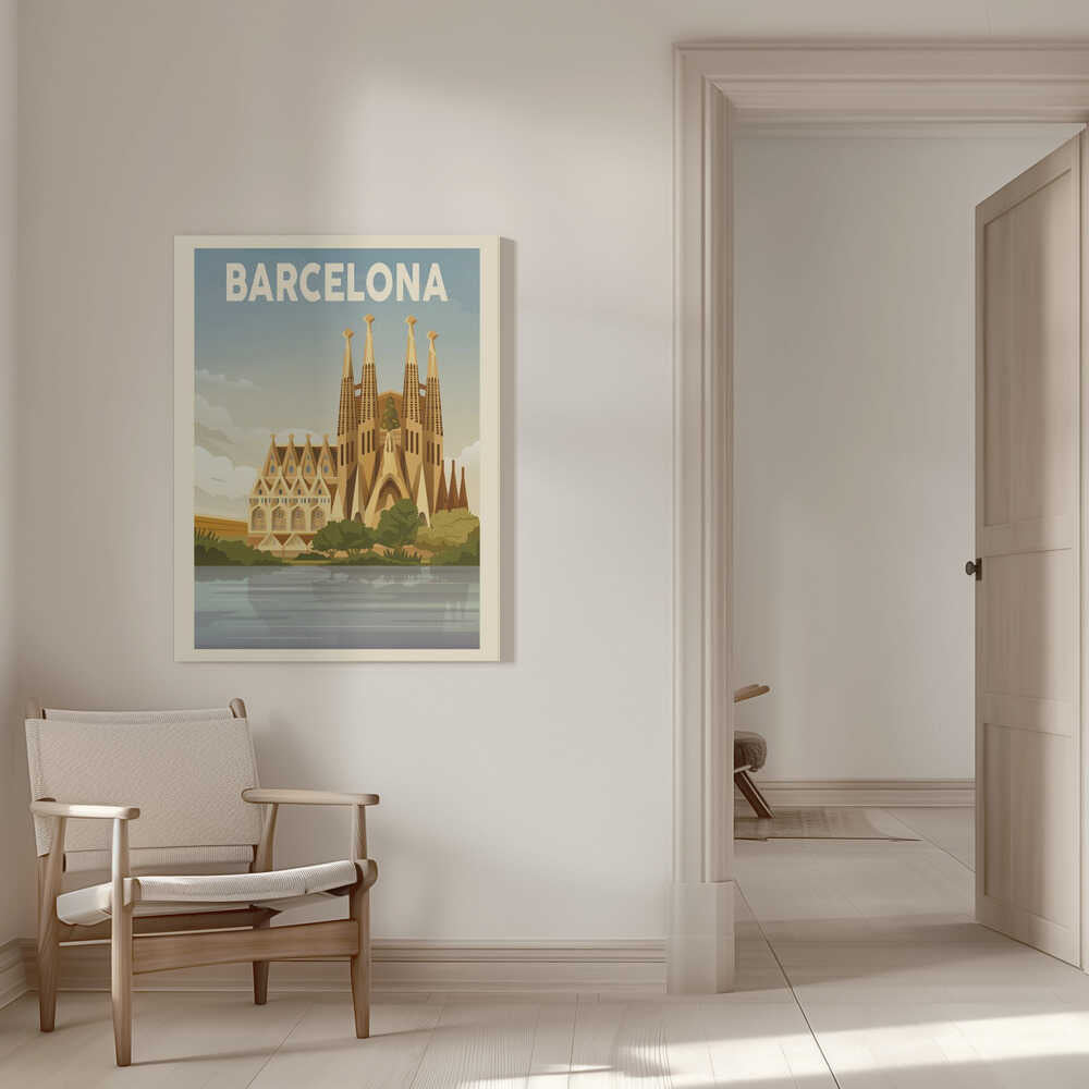 Barcelona Travel Print Canvas Print Wall Art 1X2666086 - ART FEVER - Art Fever