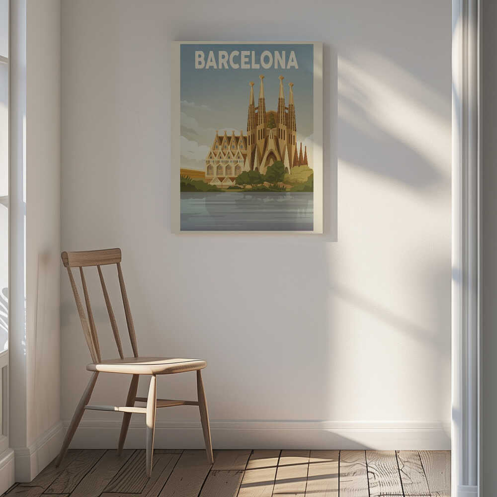 Barcelona Travel Print Canvas Print Wall Art 1X2666086 - ART FEVER - Art Fever