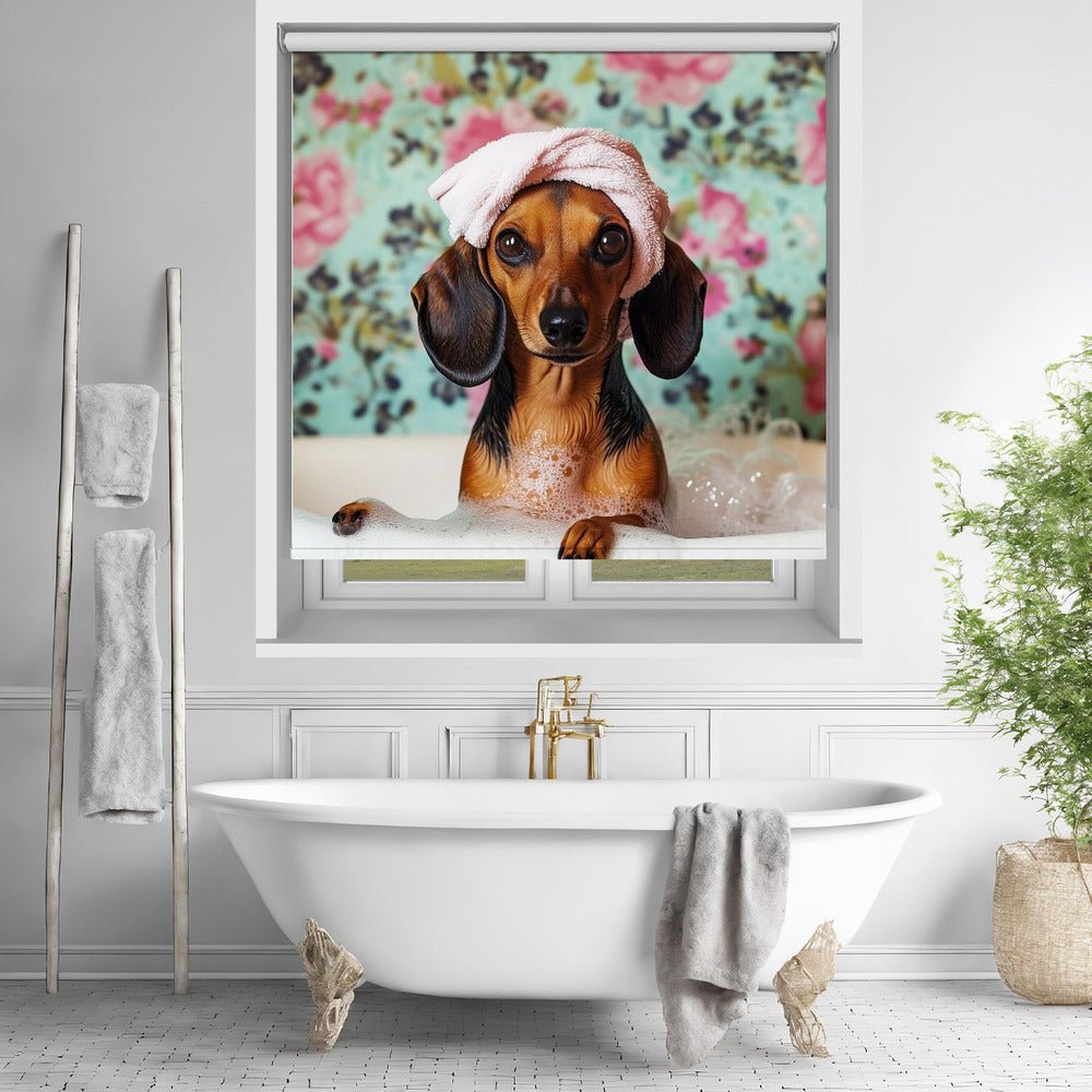 Bath Time Dachshund Printed Picture Photo Roller Blind - 1X3092582 - Art Fever - Art Fever
