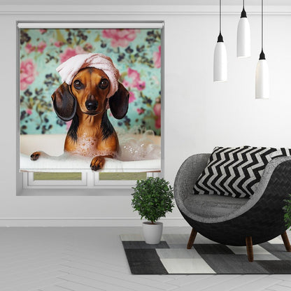Bath Time Dachshund Printed Picture Photo Roller Blind - 1X3092582 - Art Fever - Art Fever