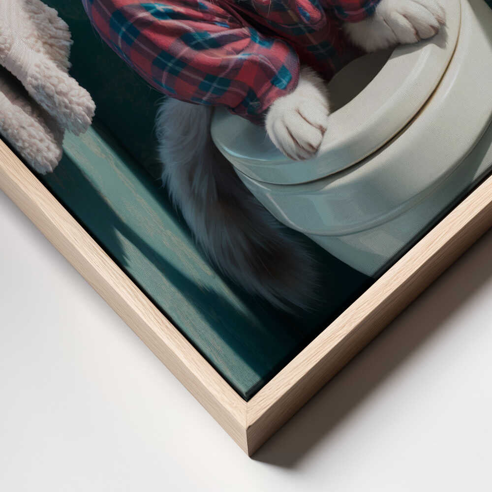 Bathroom Angora Cat Canvas Print Wall Art 1X3221616 - ART FEVER - Art Fever