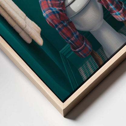 Bathroom Deer Stag Canvas Print Wall Art 1X3222290 - ART FEVER - Art Fever