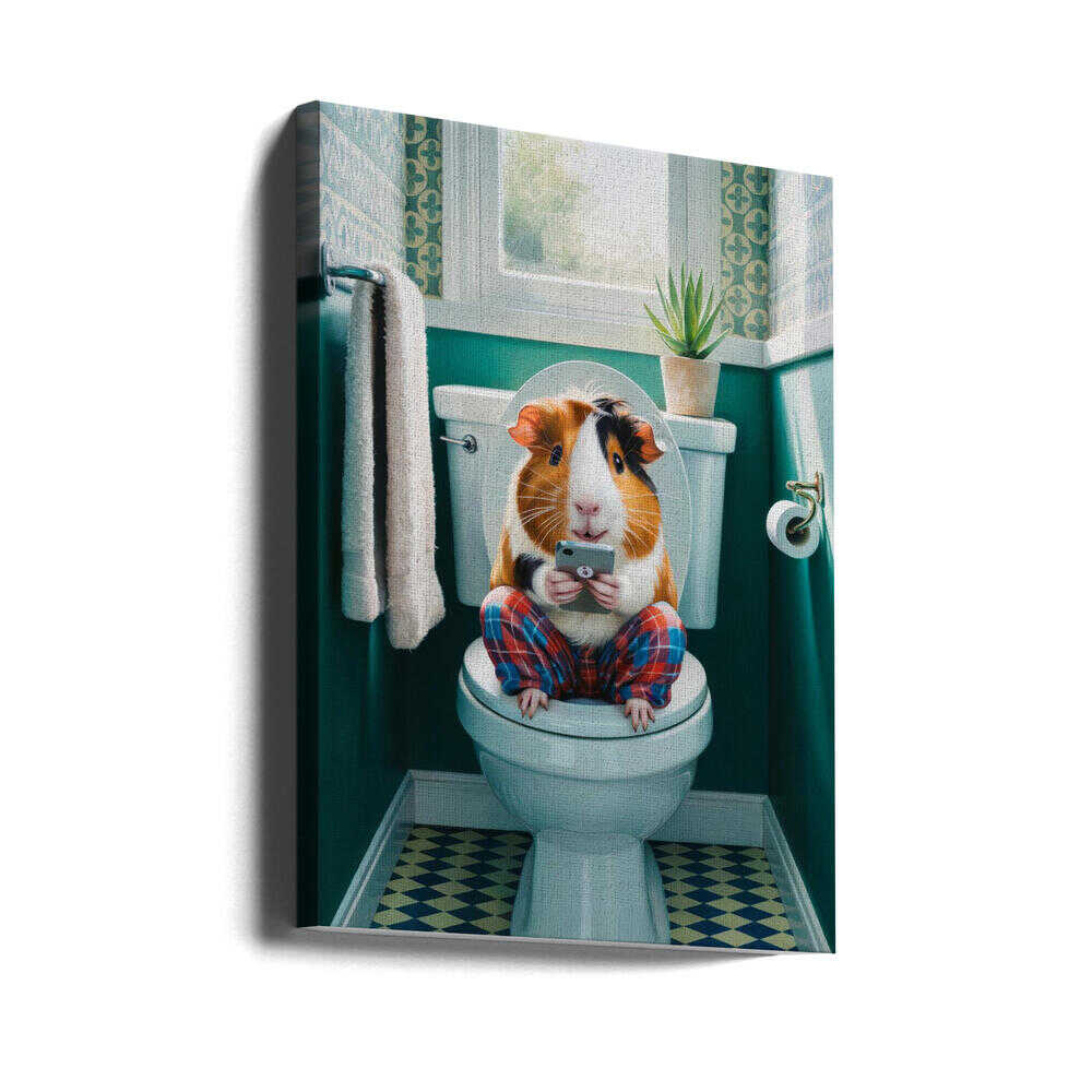 Bathroom Guinea Pig Canvas Print Wall Art 1X3222306 - ART FEVER - Art Fever