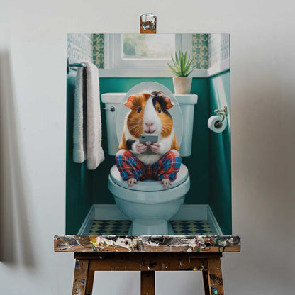 Bathroom Guinea Pig Canvas Print Wall Art 1X3222306 - ART FEVER - Art Fever