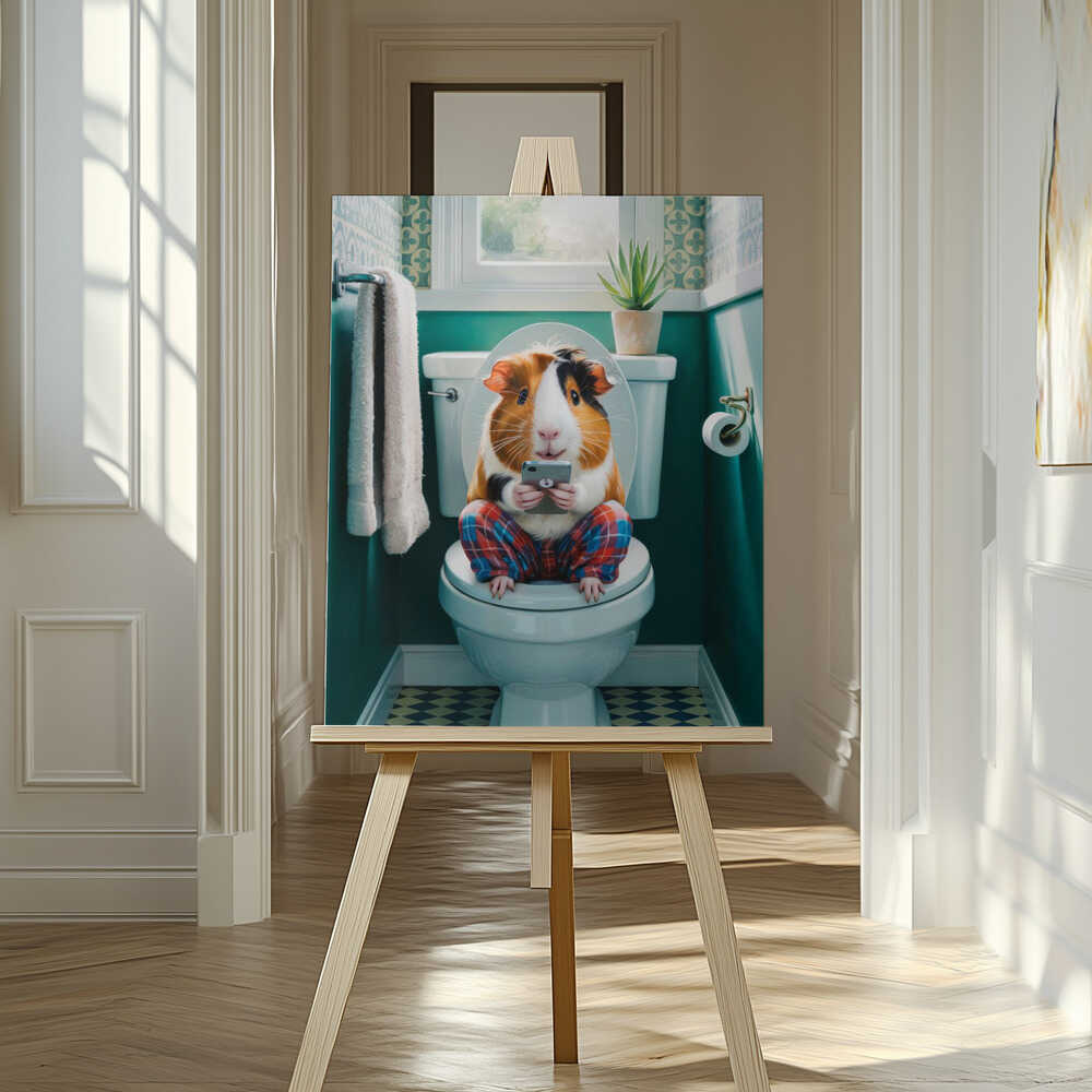 Bathroom Guinea Pig Canvas Print Wall Art 1X3222306 - ART FEVER - Art Fever