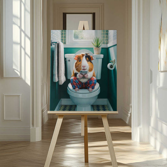 Bathroom Guinea Pig Canvas Print Wall Art 1X3222306 - ART FEVER - Art Fever