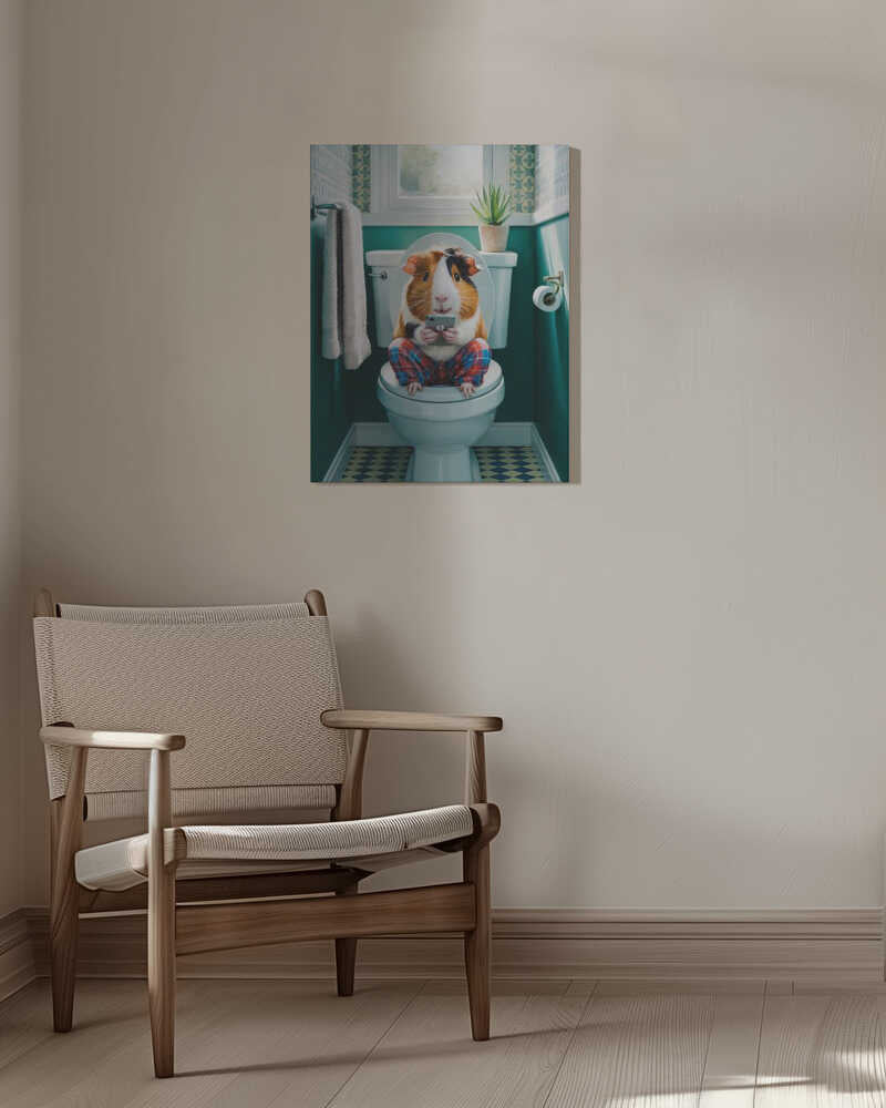 Bathroom Guinea Pig Canvas Print Wall Art 1X3222306 - ART FEVER - Art Fever