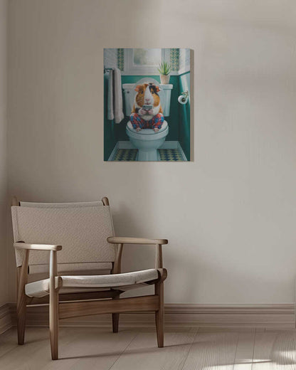 Bathroom Guinea Pig Canvas Print Wall Art 1X3222306 - ART FEVER - Art Fever
