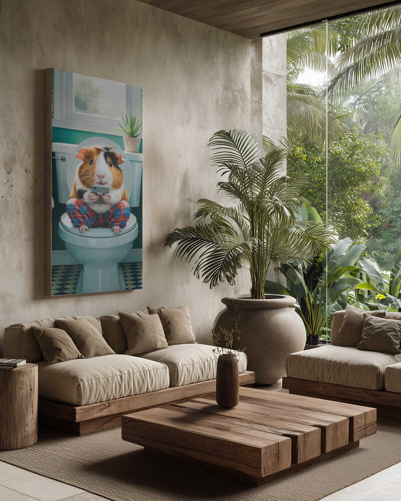 Bathroom Guinea Pig Canvas Print Wall Art 1X3222306 - ART FEVER - Art Fever