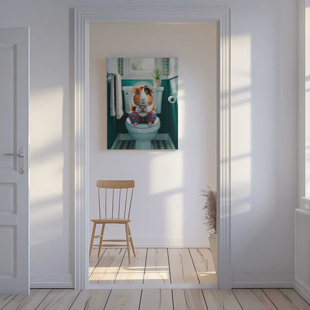 Bathroom Guinea Pig Canvas Print Wall Art 1X3222306 - ART FEVER - Art Fever