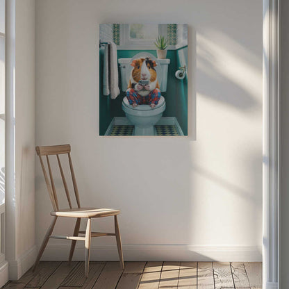 Bathroom Guinea Pig Canvas Print Wall Art 1X3222306 - ART FEVER - Art Fever